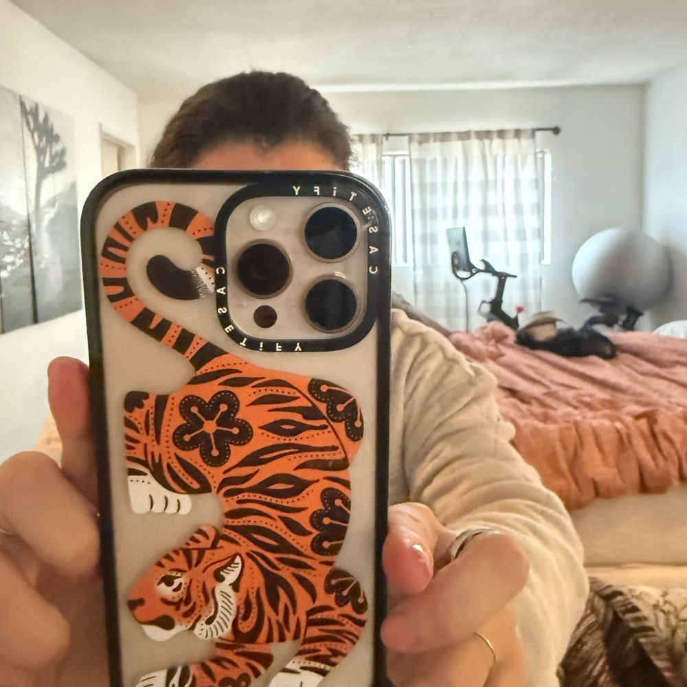Casetify Tiger Design Phone Case - Black and Orange